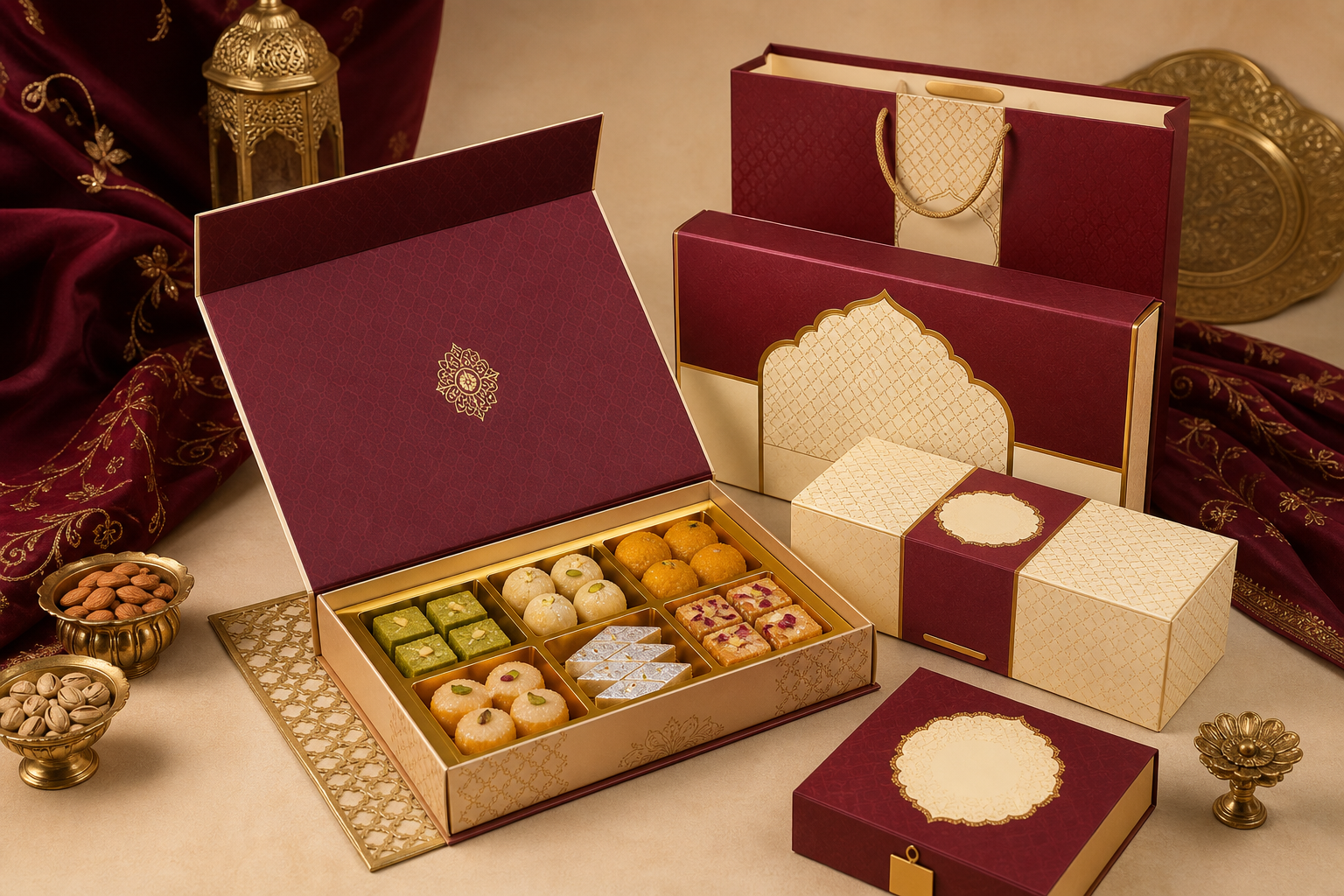 Premium Indian sweets boxes and retail-ready packaging